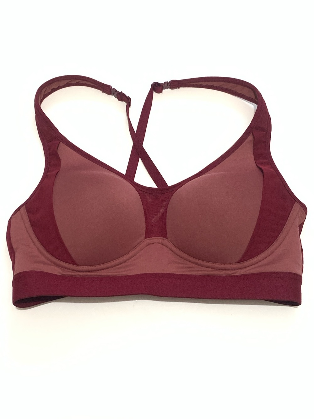 Jockey Wine Two-Tone Crisscross Medium-Impact Sports Bra